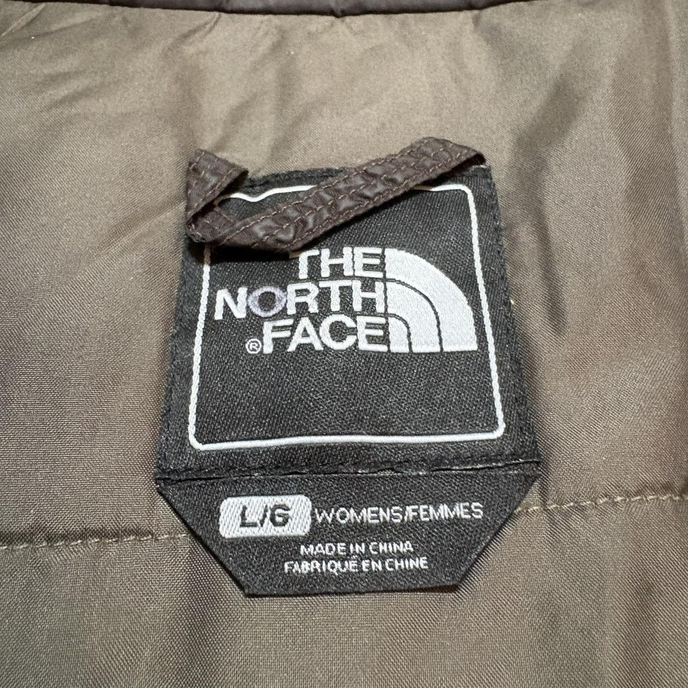 The North Face Puffer Jacket Womens Large Brown Nylon Insulated Full Zip Outdoor - Picture 3 of 11